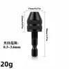 Portabrocas de cambio rápido hexagonal de 3 mordazas, 0.3-8 mm, múltiples especificaciones, portabrocas autoajustable para taladro helicoidal de motor 3.6