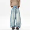 Roupas Masculinas Fengshe / Nova Coleção Primavera Vintage Soltos High Street Calças de Pernas Largas Jeans Masculino Calças de Pernas Retas