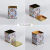Latas quadradas feitas sob medida, incluindo latas para armazenamento de chá e doces com tampa basculante, e latas de presente com tampa basculante