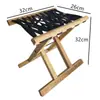 Taburete Plegable Portátil de Madera Maciza de Espino para Uso Doméstico Pequeño para Niños y Adultos, Silla de Exterior, Silla de Pesca, Taburete