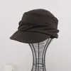 Boina casual plissada estilo japonês para mulheres, versátil para outono e inverno, faz o rosto parecer menor, boné de jornaleiro vintage liso