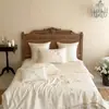 Novo Estilo Chinês Elegante Tencel Verão Fresco Colcha Cobre-leito Conjunto de Quatro Peças Refrescante Borda de Renda Sedosa Colcha de Ar Condicionado Roupa de Cama Lavável à Máquina