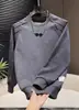 Camiseta masculina de manga longa, novo estilo outono, tie-dye com aspecto desgastado, gola redonda, de vestir, mangas raglan, modelagem solta, top casual versátil e moderno