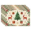 Amazon Manteles Navideños Muñeco de Nieve Árbol de Navidad Manteles Decoración de Mesa de Comedor Occidental Manteles Aislantes Fiesta Navideña