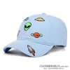 Boné de Baseball Infantil Bordado com Alienígena de Desenho Animado e Nave Espacial, de Fronteira Amazon, para Meninos e Meninas