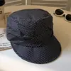 Boina Plegada Retro de Lunares Coreana para Mujer, Diseño de Nicho para Primavera y Verano, Versátil Sombrero Plano de Equitación con Visera, Moderno
