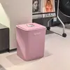 Cubo de basura abatible de gatito con tapa emergente tipo pulsador para baño y cocina del hogar, gran capacidad, diseño de dopamina con tapa