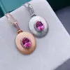 Explosiones plata pura cepillada incrustaciones topacio rosa natural colgante estilo Joker femenino una generación de pelo