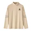 Blusas de Veludo Dupla Face Outono e Inverno Gola Alta Meia Masculinas e Femininas Negócios Slim Camada Base Interna Quente Camiseta Masculina de Manga Longa