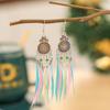 Aretes de Margarita con Borla de Cuentas de Arroz de Colores Pluma Estilo Bohemio de Corte para Mujer Pendientes Transfronterizos Joyería Europea y Americana
