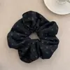 Goma para el pelo de punto floral pequeña estilo coreano con un toque de alta gama, Lazo para el pelo estampado con un ambiente vintage, Goma elástica para coleta