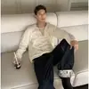 Suéter de Cor Sólida com Gola Redonda e Design Desgastado Estilo Americano Outono Inicial Unissex Malha Casual Solta de Manga Longa