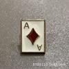 Broche de póker moderno y divertido de estilo coreano, con ramillete pequeño de espadas, broche cuadrado de ciruela roja y negra, con flor de cuello