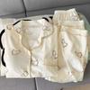 2025 nuevo pijama lindo de cachorro de manga larga para mujer primavera y otoño dulce lindo caricatura pantalones casuales traje ropa de casa