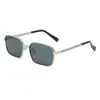 Daughter de chaebol europea y americana espejo metálico cuadrado dorado pata de giro gafas de sol marrones dobles moda femenina parasol gafas de sol vintage hombres