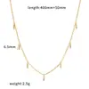 Colar Série Strass Aço Inoxidável Luxo Leve High-End Corrente para Suéter em Y Aço Titânio Zircônio Cor Fixa