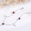 Pulsera de Plata Esterlina S925 Serie Sueño Hojas Granate Rojo Pulsera Creativa Coreana Celebrante de Internet Combinable Joyería Fresca Pequeña