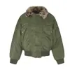 Chaqueta de algodón acolchada con estampado de leopardo y cuello de piel sintética de oso mágico para invierno, chaqueta de vuelo americana estilo retro old money, prenda de abrigo acolchada para hombre