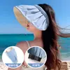Chapéu de Proteção Solar Estilo Zhao Lusi para Mulheres, Viseira de Sol de Verão com Proteção UV, Chapéu de Sol de Verão