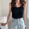Camisola Branca Feminina, Novo Estilo Primavera 2025, Cor Sólida Gola Redonda, Adequada para Usar Fora ou como Regata Sem Mangas Sob um Terno