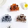 Garras de Cabelo Transparentes com Estampa de Leopardo de Tamanho Médio 4,5cm, Presilha de Cabelo Feminina para a Parte de Trás da Cabeça, Rabo de Cavalo Alto, Presilha Tubarão Quente de Venda Transfronteiriça