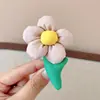 Lindo pasador de flor para niños para niñas, pinza para el flequillo lateral de la frente, pinza de pico de pato pequeña de girasol brillante