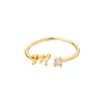 Anel de letra AliExpress 26 letras AZ banhado a ouro 18K anel neutro anel de dedo criativo joias por atacado