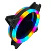 Ventilador de Chasis Externo Luminous de Doble Apertura Luna Fresca Anillo Doble 12cm Silencioso LED Ventilador de Refrigeración para Computadora Venta Directa de Fábrica