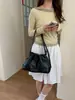 2026 Plissado Grande Capacidade Design Cor Sólida Casual Novo Estilo Popular Feminino Moda Verão Personalidade Bolsa Transversal Saco Balde