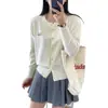 Outono Inverno Bordado Gato Gola Redonda Macio Confortável Blusa Suéter Estilo Coreano Tricô Roupa Exterior Preto Tamanho Único Damasco