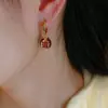 Novedad Otoño e Invierno Estilo Lindo Pendientes de Granada con Microincrustaciones Rojas de Ankora para Mujer, Lujo Accesible y Pendientes de Fruta Creativos de Gama Alta