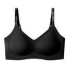 Ropa interior de tirantes de hombro con letras sin costuras para mujer, realce para pecho pequeño, anti-caída, sin costuras, cómoda, transpirable, sujetador de una pieza sin aro.