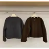 Jaqueta acolchoada curta de lã com gola redonda nova da Coreia para mulheres, jaqueta com zíper, top da moda