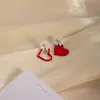 Pendientes Minimalistas Asimétricos de Corazón y Margarita Pendientes de Moda Elegantes para Mujer