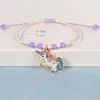 Novo Pulseira Tecida à Mão de Jingdezhen com Animal Fofo de Unicórnio de Desenho Animado Doce e Fofo Presente Perfeito para Melhor Amiga Estudante