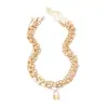 Collar Multicapa de Candado Dorado para Nuevo Producto Transfronterizo, Cadena de Clavícula Choker de Moda y Único Que No Se Desvanece