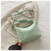 Bolso de Mano Pequeño con Pliegues y Rayas de Nicho Elegante para Mujer Moda Color Contrastante Bolso Cuadrado Pequeño 2025 Nuevo Bolso de Hombro Simple