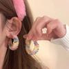 Aretes personalizados de felpa flocado 2023 otoño e invierno Nuevos aretes de diseño nicho coloridos aretes de lana para mujer Aretes de arcoíris