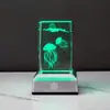 Luz de Noche Cuadrada de Cristal Luminoso Tallado Internamente en 3D, Regalo para Amigos, Luz de Ambiente para Dormitorio, Adorno Decorativo de Escritorio
