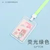 Porta-Cartão de Estudante Personalizado Desenho Animado Fofo Transparente Impermeável Porta-Identidade Crachá de Trabalho de Funcionário com Cordão Porta-Cartão de Ônibus