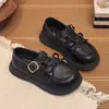 Zapatos de Princesa de Cuero Negros para Niñas 2026 Modelo Nuevo de Verano para Actuaciones Escolares con Lazo Suela Suave Modernos Zapatos de Cuero para Bebé