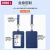 Youhe 6840 Portatarjetas de Cuero PU para Negocios Identificación de Empleado con Cordón Doble Ranura para Tarjeta Portatarjetas de Identificación de Cuero Insignia de Trabajo Personalizada