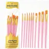 Conjunto de Pincéis de Plástico com Cabo de Plástico e Cerdas de Nylon Amazon Transfronteiriço para Pintura Artística Aquarela Acrílico Tinta a Óleo