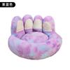 2025 Novo Modelo Cama para Cachorro Labubu Pata de Urso Cama para Gato Cama para Pet Pelo de Coelho Pelúcia Longa Cama Redonda para Cachorro Aquecimento de Inverno