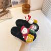 Pantuflas Peludas de Muñeco de Nieve Navideño Coreano para Niñas para Usar Afuera en Otoño e Invierno Nuevas Pantuflas de Algodón Lindas de Nicho para el Hogar