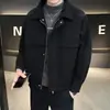 Chaqueta de lana abrigo de hombre otoño e invierno 2023 nuevo de alta calidad Ruan guapo casual ropa superior abrigo corto de lana