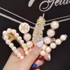 Versión Coreana Ins Tiktok Nuevo Pasador de Mariposa con Pedrería y Perlas Moda Simple Juego de 5 Piezas Pinza para el Cabello Set de Pinzas Laterales