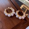 Pin de prata Diamante Pérola C- em forma de brincos Francês Retro High-end Elegante Elegante Ear Stud Distintivo Luz Luxo Ear Acessórios para Mulheres Atacado