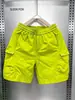Moda Tendencia Estilo Coreano para Hombre Verano Delgados de Secado Rápido Pantalones Cortos de Playa Cintura con Cordón Dopamina Pantalones de Cinco Puntos