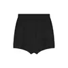 Terno casual preto estilo preguiçoso suéter solto top de malha feminino inverno cintura alta perna larga shorts conjunto de duas peças
